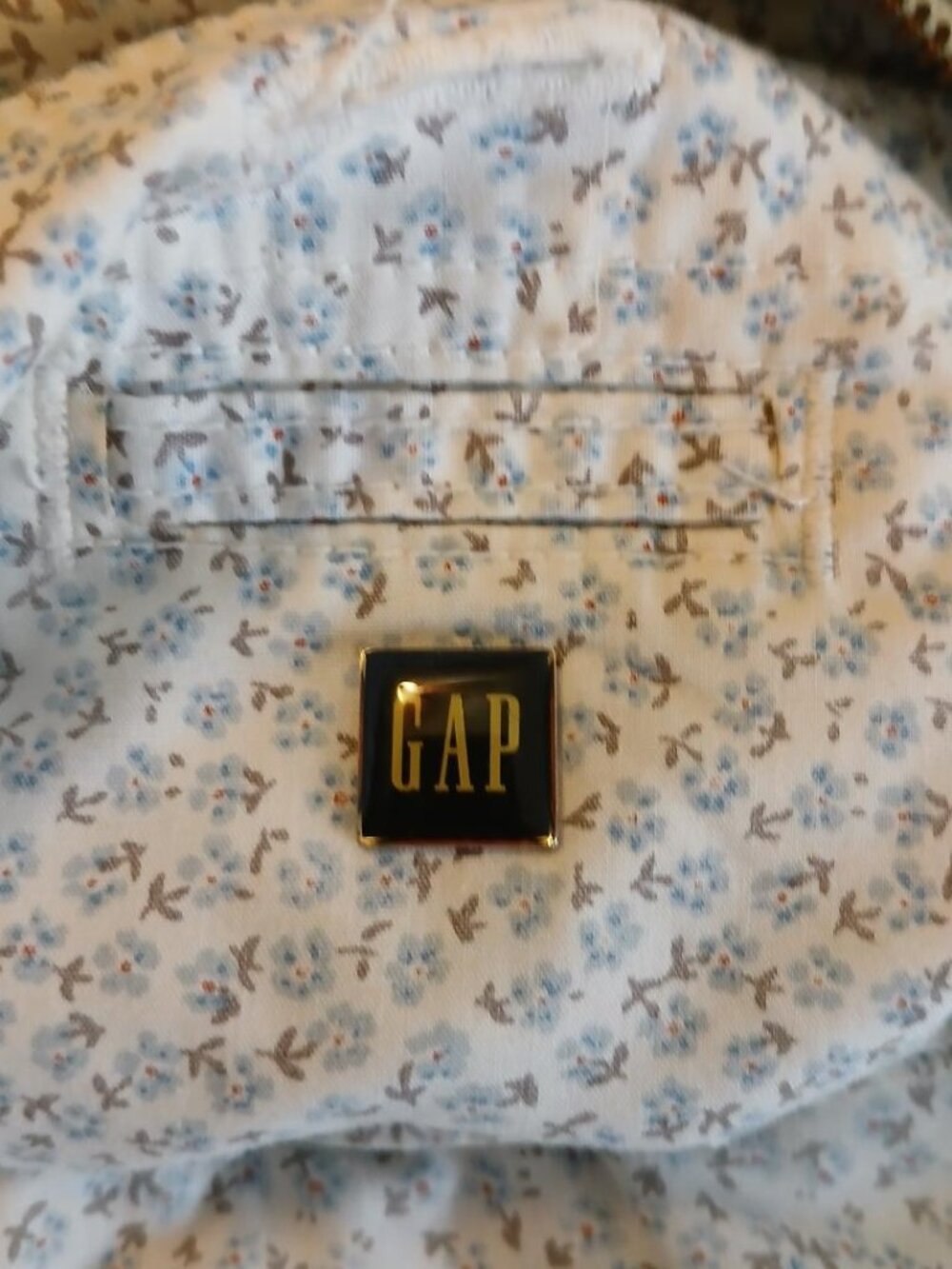 GAP corduroy powder blue with floral inside